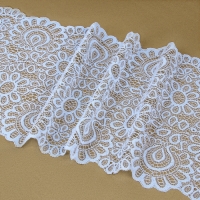 Кружевная эластичная ткань, 190 мм &times; 2,7 &plusmn; 0,5 м, цвет небесно-голубой