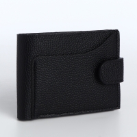 Портмоне мужское на кнопке, отдел для карт, монет, цвет чёрный Портмоне мужское на кнопке, отдел для карт, монет, цвет чёрный