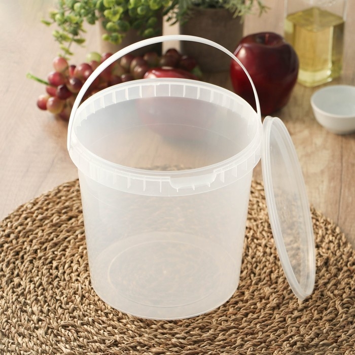 Ведро пластиковое одноразовое с крышкой «Для солений», 2,8 л, d=17 см, прозрачное, 120 шт/уп Ведро пластиковое одноразовое с крышкой «Для солений», 2,8 л, d=17 см, прозрачное, 120 шт/уп