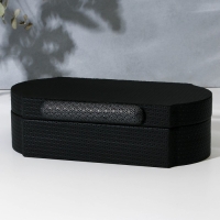 Шкатулка для украшений &laquo;Чёрный узор&raquo; экокожа, набор 2 шт.