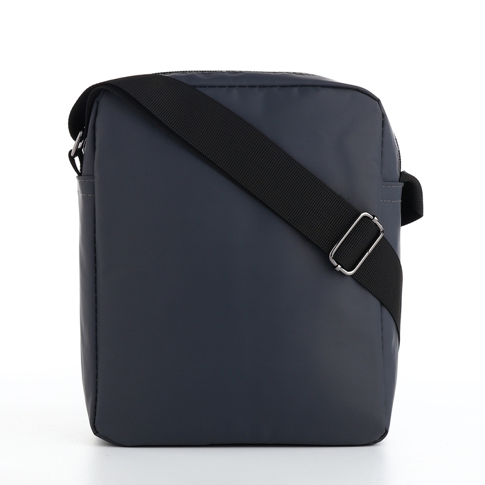 Сумка мужская на молниях, 3 наружных кармана, цвет серый