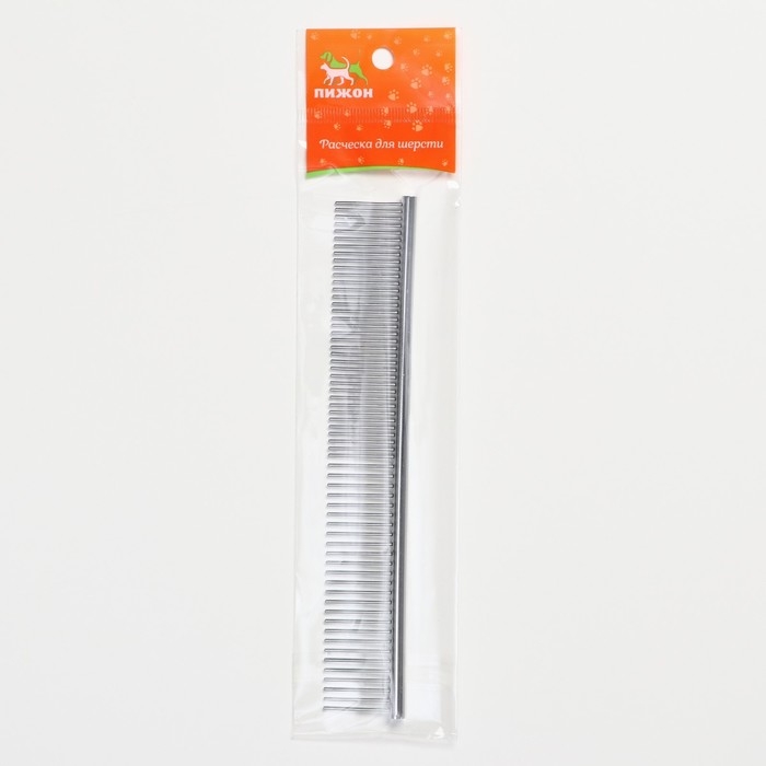 Расчёска металлическая малая, редкие и частые зубья, 19 х 3 см