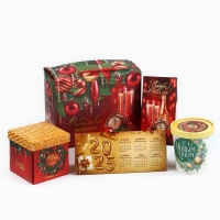 Подарочный набор новогодний &laquo;Счастливого года&raquo;: чай, конфеты, печенье брауни