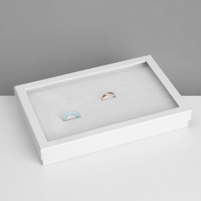 Подставка для украшений &laquo;Шкатулка&raquo; 36 мест, 21,5&times;15,5&times;3 см, цвет белый