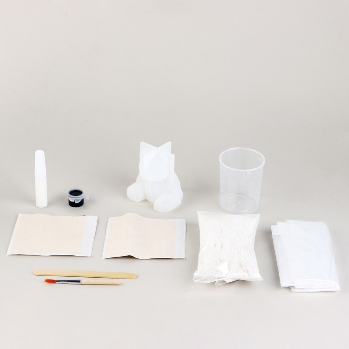 Фигурка гипсовая под раскраску своими руками &laquo;Полигональный гипсовый мишка&raquo;, 7 х 6 см, набор для создания