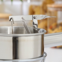 Воронка-дозатор механическая KONFINETTA, 19,5&times;16,2&times;12 см, диаметр воронки 11,6 см, выход 8 мм, нержавеющая сталь