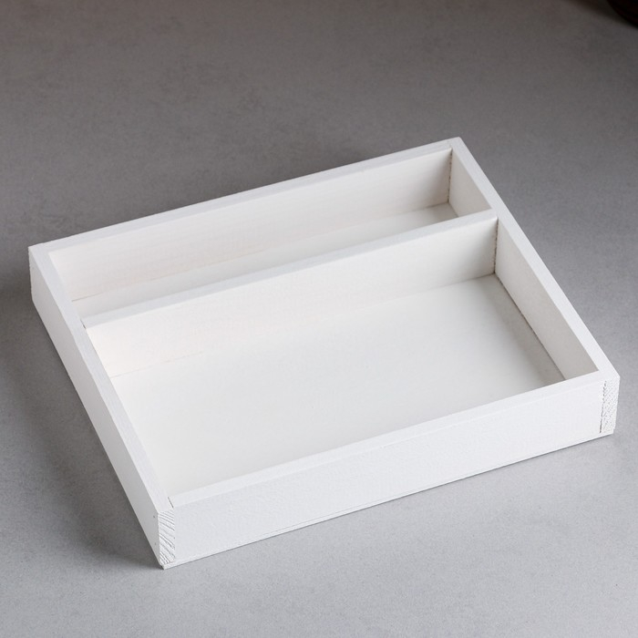 Кашпо деревянное 25.5×20×4.5 см Кашпо деревянное 25.5×20×4.5 см "Макарунас", белый Дарим Красиво