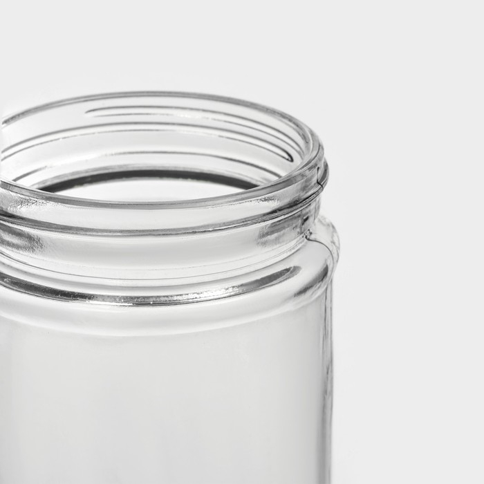 Банка для сыпучих Доляна &laquo;Премиум&raquo;, 700 мл, 20&times;8 см, с металлической крышкой, стекло, прозрачная