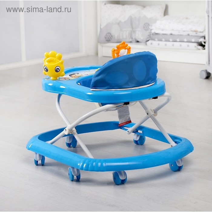 Ходунки &laquo;Солнышко&raquo;, 7 колес, муз. игрушки, синий