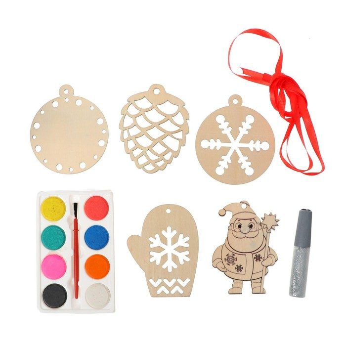 Набор для творчества &laquo;Ёлочные игрушки. Сделай сам&raquo; 5 шт.