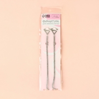 Бретели декоративные со стразами, фурнитура металл, 4 мм, 45 см, пара, цвет серебряный