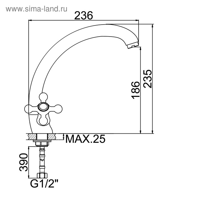 Смеситель для кухни Accoona A4071C, двухвентильный, с гайкой, латунь, цвет бронза Смеситель для кухни Accoona A4071C, двухвентильный, с гайкой, латунь, цвет бронза