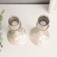 Подсвечник металл "Великолепный век" набор 2 шт цвет серебро 19х8х8 см