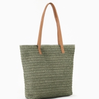 Сумка пляжная Одноцвет, 47*14*35, отд на молнии, подкладка, зеленый