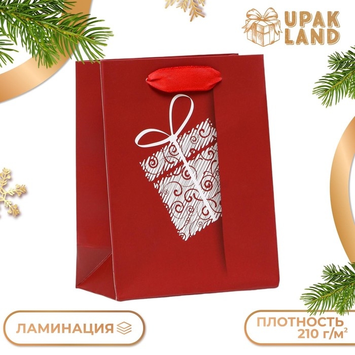 Пакет ламинированный Пакет ламинированный "Красный подарок", 11,5 x 14,5 x 6 см