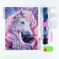 Алмазная мозаика с полным заполнением на холсте &laquo;Драгоценный единоро&raquo;, 30 х 40 см