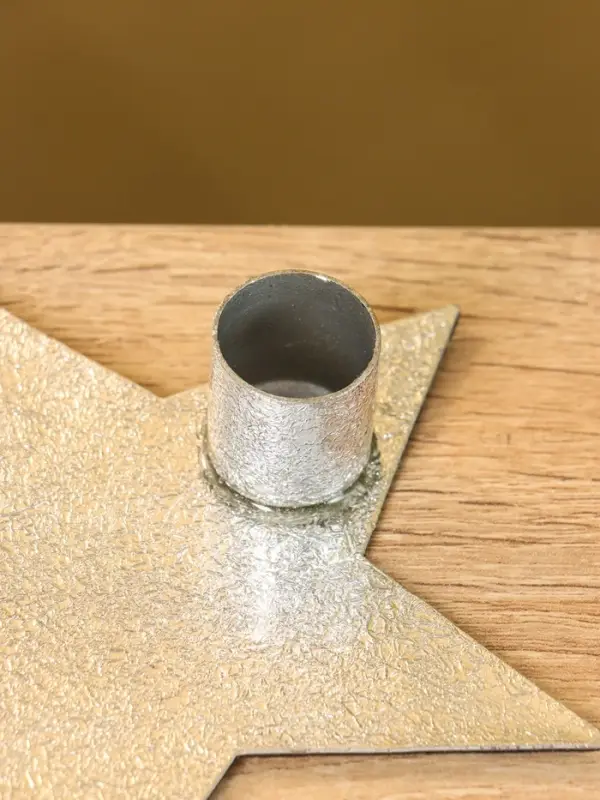 Подсвечник на 1 свечу "Звезда" серебряная 13х12х3 см