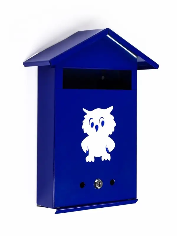 Ящик почтовый с замком, вертикальный "Филин", синий