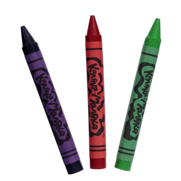 Мелки восковые 12 цветов, &laquo;Каляка-Маляка&raquo;, толстые круглые