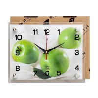 Часы настенные: Кухня, "Яблоки", бесшумные, 20 х 26 см