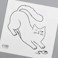 Переводная тату на тело чёрная &laquo;Кошки-мышки&raquo;, 6&times;6 см