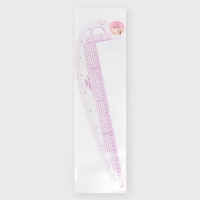 Лекало портновское метрическое &laquo;Бочок&raquo;, с проймой, 47 &times; 12,5 см, толщина 0,5 мм, цвет прозрачный