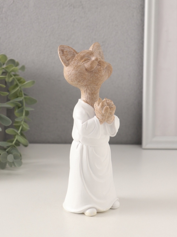 Сувенир полистоун "Кот-мастер карате" 6,5х6,5х18,5 см