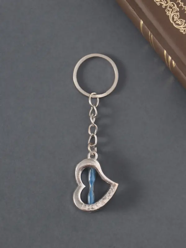 Брелок металл "Песочные часики в сердце" 3х2,5 см