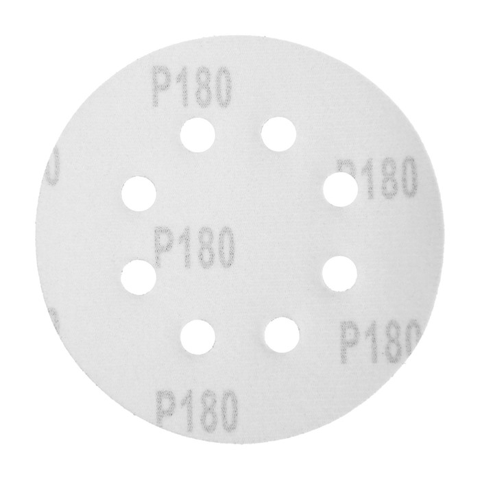 Круг абразивный шлифовальный под Круг абразивный шлифовальный под "липучку" ТУНДРА, перфорированный, 125 мм, Р180, 10 шт.
