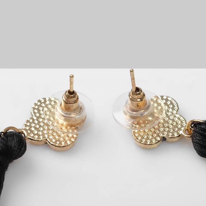 Серьги «Кисти», цвет чёрный в золоте, L кисти 8,7 см Серьги «Кисти», цвет чёрный в золоте, L кисти 8,7 см