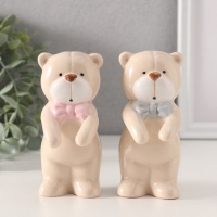 Сувенир керамика "Медвежонок с бантом" МИКС 3х5,5х10,8 см