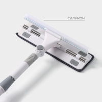 Щётка для окон Raccon, фиксатор, стальная телескопическая ручка 65(105) см, водосгон 28,5 см, насадка из микрофибры 28,5&times;8,5 см