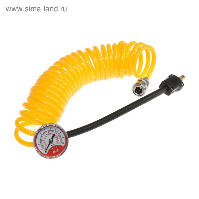 Универсальный шланг-удлинитель AVS HS-01, с манометром, 4 м Универсальный шланг-удлинитель AVS HS-01, с манометром, 4 м