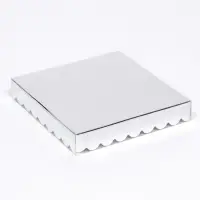 Коробочка для печенья, серебряная, 18 х 18 х 3 см