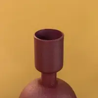 Подсвечник на 1 свечу "Баклажан" с 2 сферами 8,5х8,5х18 см