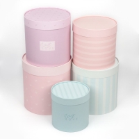 Набор круглых коробок 10 в 1, упаковка подарочная, &laquo;With love&raquo;, 10 х 10 - 23,5 х 23,5 см