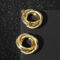 Серьги металл &laquo;Геометрия&raquo; круги переплетённые, цвет золото