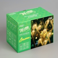 Гирлянда &laquo;Нить&raquo;, 2.7 м, с насадками в виде ламп, IP44, 10 LED, 8 режимов, солнечная батарея, тёмная нить, свечение тёплое белое