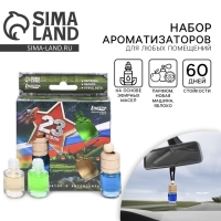 Ароматизатор в автомобиль на 23 Февраля (3 шт) &laquo;Настоящему герою&raquo;, аромат: парфюм, яблоко, новая машина