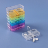 Таблетница-органайзер «Неделька», английские буквы, утро/день/вечер/ночь, 10 × 7,5 × 4 см, 7 контейнеров по 4 секции, разноцветный Таблетница-органайзер «Неделька», английские буквы, утро/день/вечер/ночь, 10 × 7,5 × 4 см, 7 контейнеров по 4 секции, разноцветный