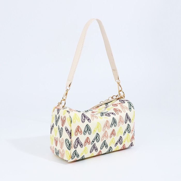 Сумка кросс-боди на молнии, цвет бежевый/разноцветный Сумка кросс-боди на молнии, цвет бежевый/разноцветный