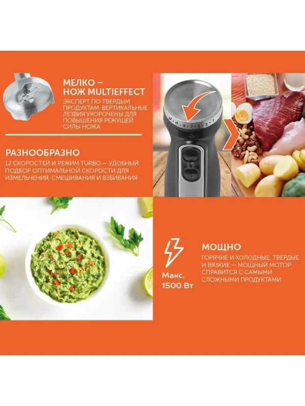 Погружной мощный блендер с насадками 1500 Вт, SC-HB42F96 Погружной мощный блендер с насадками 1500 Вт, SC-HB42F96