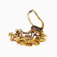 Зажим для платка "Цветок астры", цвет белый в чернёном золоте