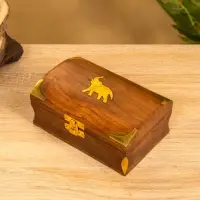 Шкатулка "Слон" 15,5х10х7 см, дерево шишам, латунь