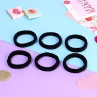 Резинки для волос &laquo;Заюшка&raquo;, набор 6 шт., люблю тебя поцелуй, 4 см, чёрные