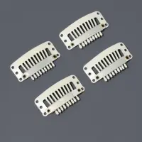 Зажимы для наращивания волос, набор - 4 шт., 3.2 (&plusmn;1) см, бежевые