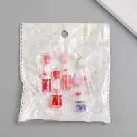 Подвеска для творчества акрил "Бутылочка с цветком" светится в темноте МИКС 1,1х1,1х4,2 см   1071529