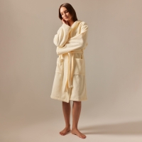 Халат махровый с капюшоном женский SL HOME: Basic "Айвори", р-р L, 100% хл, 420 г/м2 Халат махровый с капюшоном женский SL HOME: Basic "Айвори", р-р L, 100% хл, 420 г/м2