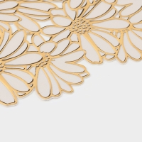 Салфетка сервировочная на стол Доляна, 45&times;30 см, бело-золотая