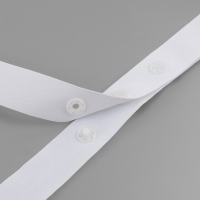 Тесьма с кнопками, 25-25-50 мм, 17 мм × 45 ± 1 м, цвет белый Тесьма с кнопками, 25-25-50 мм, 17 мм × 45 ± 1 м, цвет белый